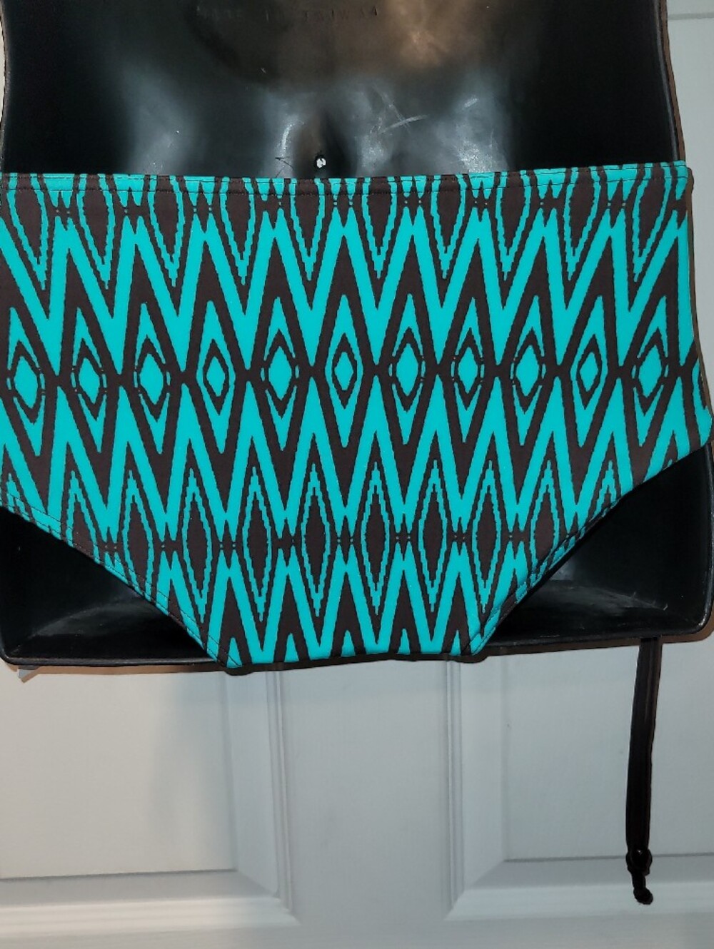Freya Teal and Brown Geometric Bikini Bottoms - Picture 4 of 5